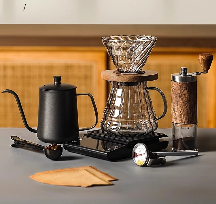 

Hand Grinding Hand Grinding Coffee Pot Set Starter Home Portable Outdoor Hand crank Grinding Appliance Coffee Machine