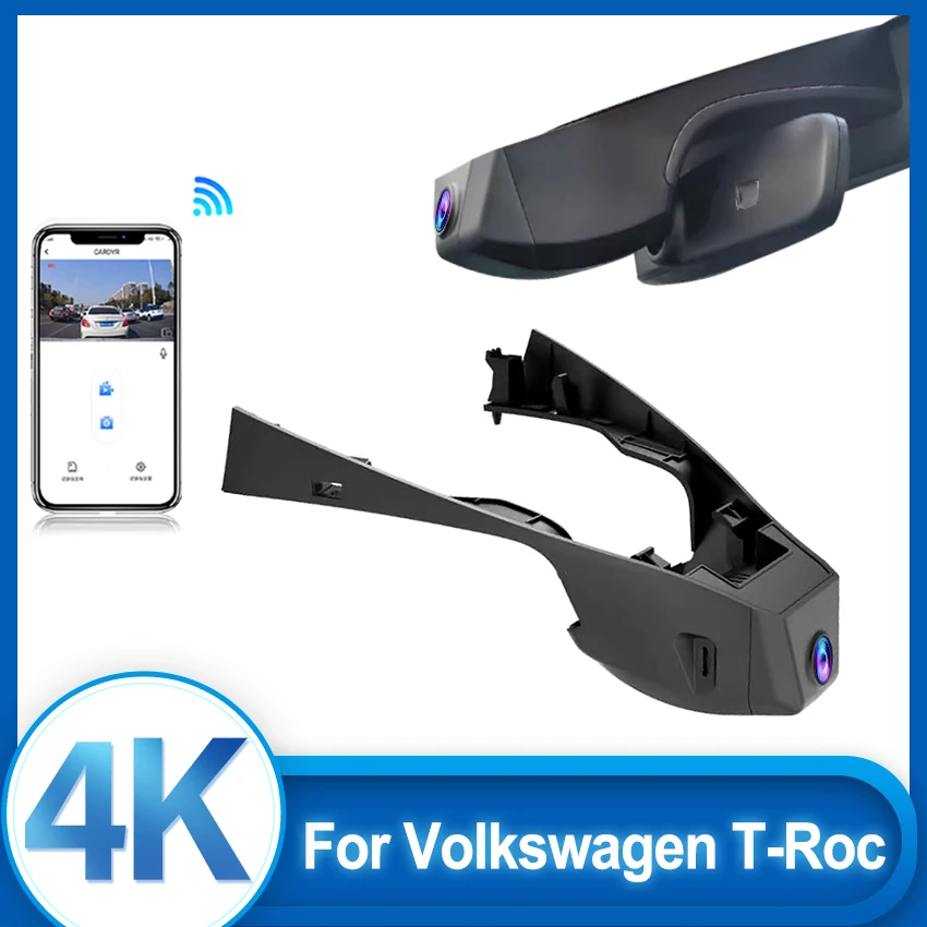 New 4K Wifi Car DVR Video Recorder Plug and Play Dash Cam Camera For Volkswagen VW T-Roc AC7 A11 2017-2021 2022 2023 2024 2025