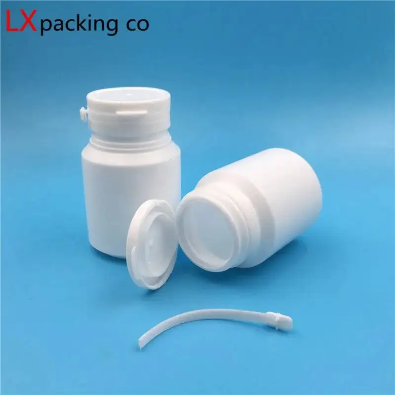 50 PZ 30 ML 60 ML 100 ML Bottiglia Vuota di Plastica Bianca Pillola a Prova di Pilfer Contenitore di Polvere Allentata Vaso di Imballaggio Cosmetico