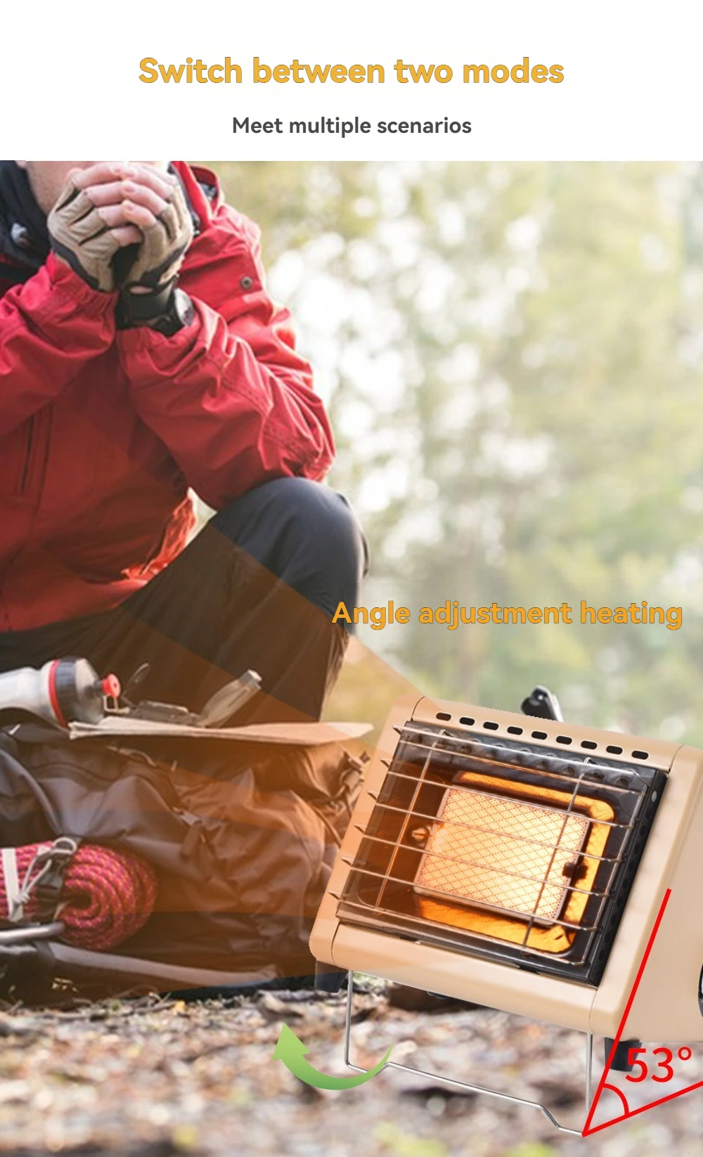 BRS-H23 Brother Jeton Outdoor Tragbarer Kleiner Sonnen-Multifunktions-Heizstrahler Effizient, Gas- und Energiesparend und Umweltfreundlich – Detail 3