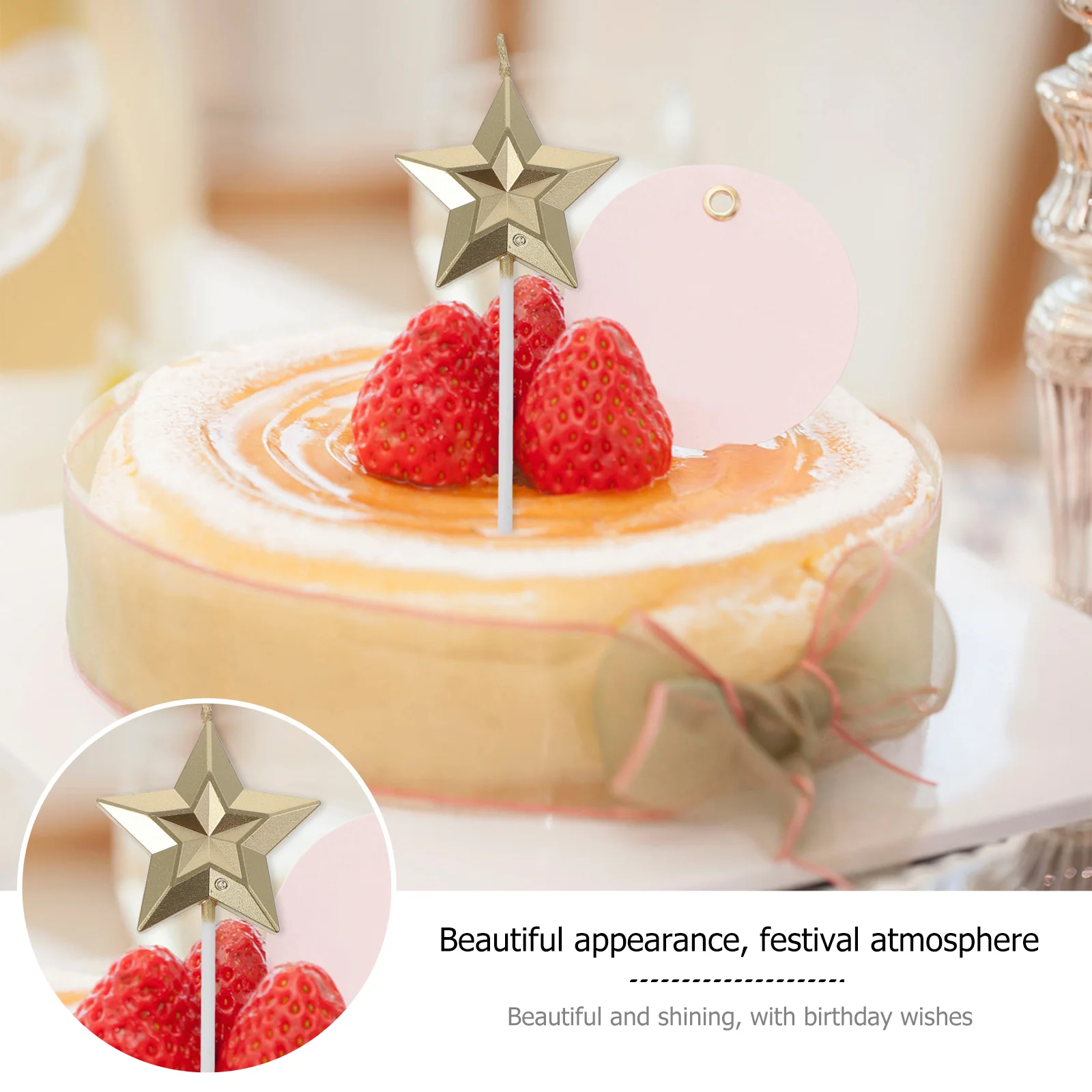 8 Pcs Star Decorative Candles Wedding Party Ornaments Cake Event Beautiful Accessories Paraffin Decorating Supplies