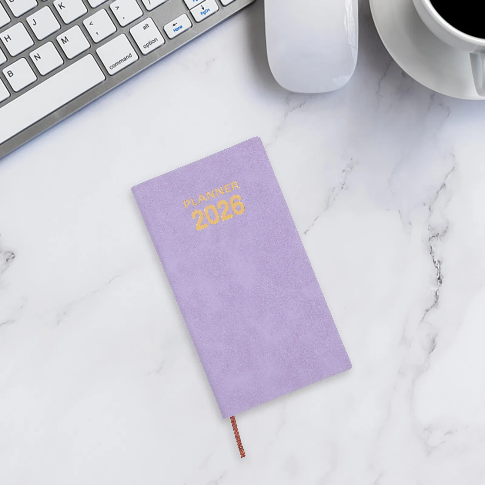 A6 Compact Daily Planner Notebook Portable Pocket Size Faux Cover Lay Flat Binding Thick Paper Minimal Bleed Work
