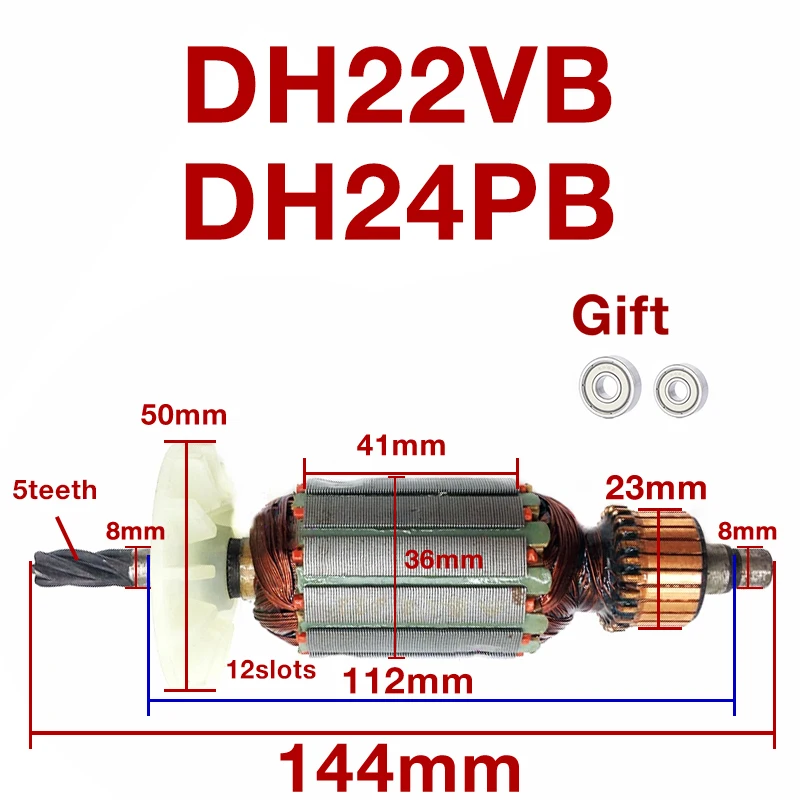 Acessórios do rotor da armadura dh22vb para a substituição da âncora do rotor da armadura do martelo de hitachi dh22vb dh22pb