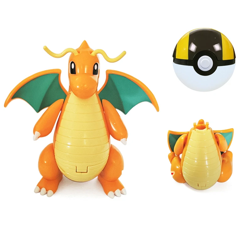 Figure Pokemon Pokeball transform Pikachu Charizard Venusaur Blastoise Mewtwo Gyarados Solgaleo Lunala Eevee poke ball toy gift