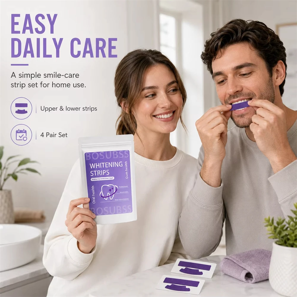 4 пары полосок Smile Care, наб – обзор и цена Teeth Whitening Routine
