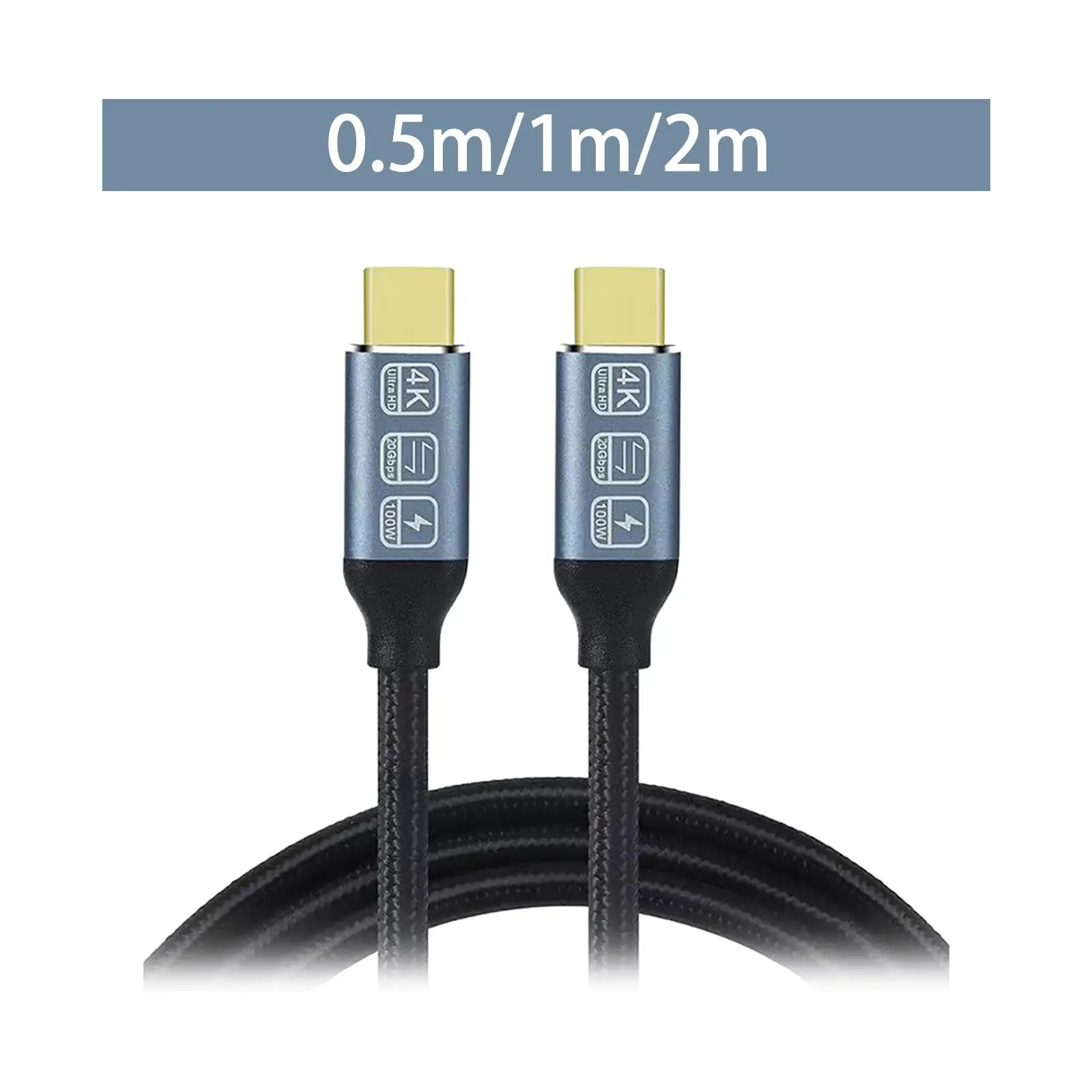 USB C Data Cable 100W 5A High Speed Nylon Data Transfer Cord for Phones Computers Gaming Demonstrations