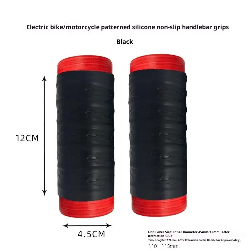 NEW Universal 1Pair Motorcycle Silicone Grip Cover Self Shrinking Non-Slip Anti Vibration Handlebar Sleeve Protector