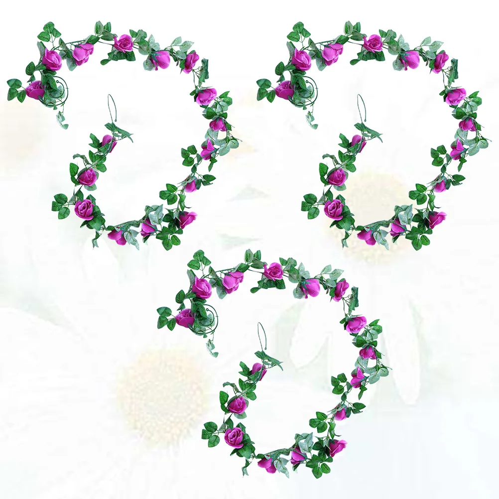 

3 Pcs Artificial Rose Vine Simulation Flower Rattan Decor Photography Props Wall Hanging Wedding Party Home Accessories
