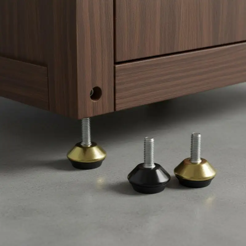 4Pcs Adjustable Metal Furniture Levelers Feet Leg M6*15*23MM Thread Screws For Cabinet Table Chair Machine Base