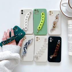Luxury Marble Bracelet Wrist Chain Case For iPhone 14 13 12 Pro Max 11 Pro Max X XS Max XR 7 8 Plus SE 2020 Soft Silicon Cover