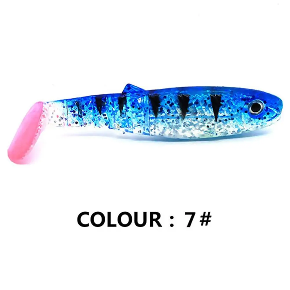

5PCS Fishing Lure 8cm/6g T-tail Wobblers Silicone Worm Soft Lures Biomimetic Artificial T-tail Bait Sea