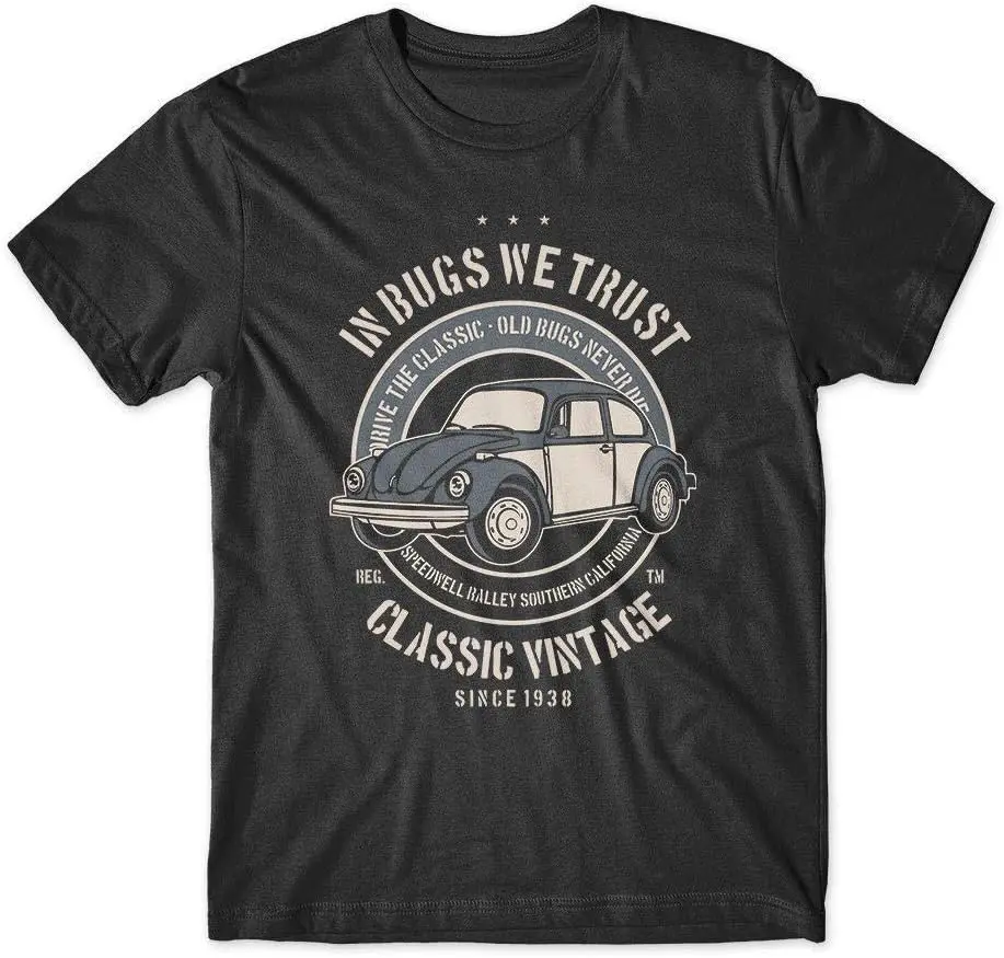 in Bugs We Trust T-Shirt Classic VW Bug Shirt 100% Cotton Premium Tee New,Crew T-shirt