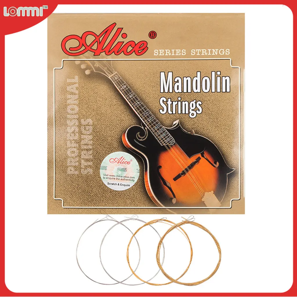 

Alice AM03/AM05 Mandolin Strings Set 010-034/011-040 Plated Steel&Silver Plated/Coated Copper Alloy Wound Plated Steel 4 Strings