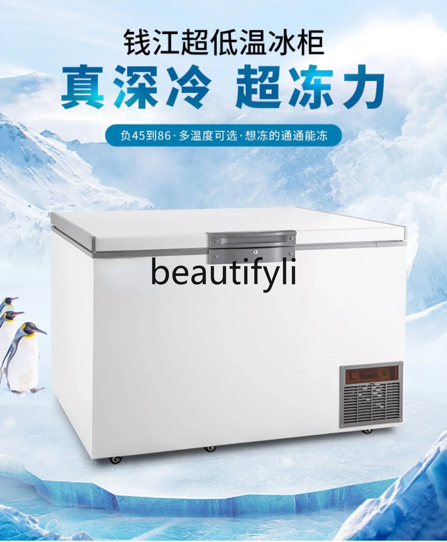 -60 ° C freezer, industrial refrigerator, commercial horizontal large capacity, 40 ° C household