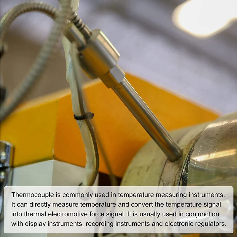 K Type Surface Thermocouple Temperature Probe Sensor Stainless Steel -58 To1472°F (-50 To 800°C) 6.6Ft 15Mm OD