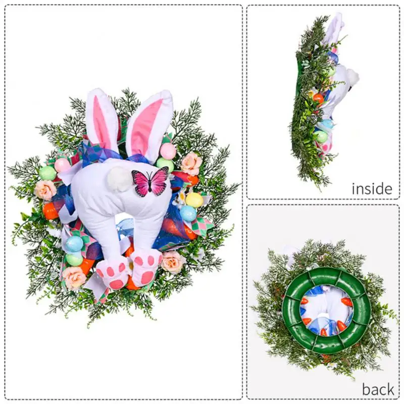 Easterウサギのドアの花輪,easter Bunnyの花輪,家の装飾,壁の装飾,2023