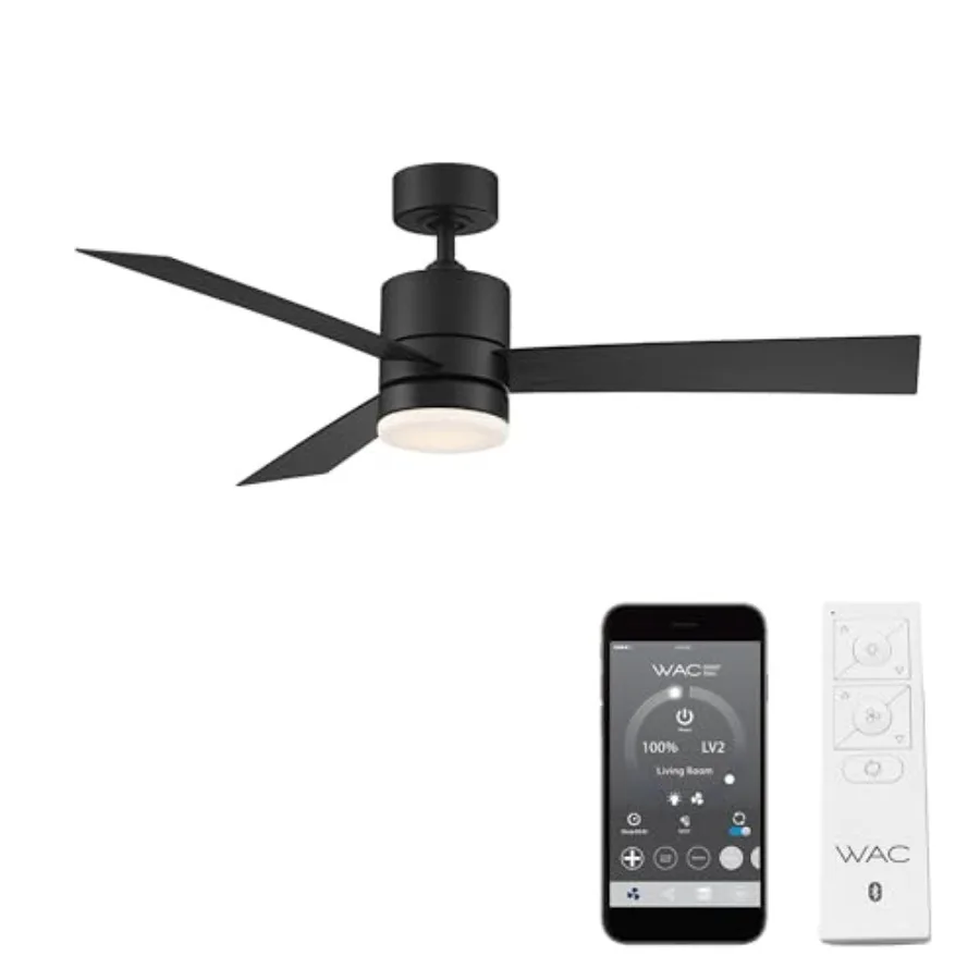 Outdoor ceiling fan with lights and remote control for San Francisco homes, matte black finish, durable weather-resistant mater