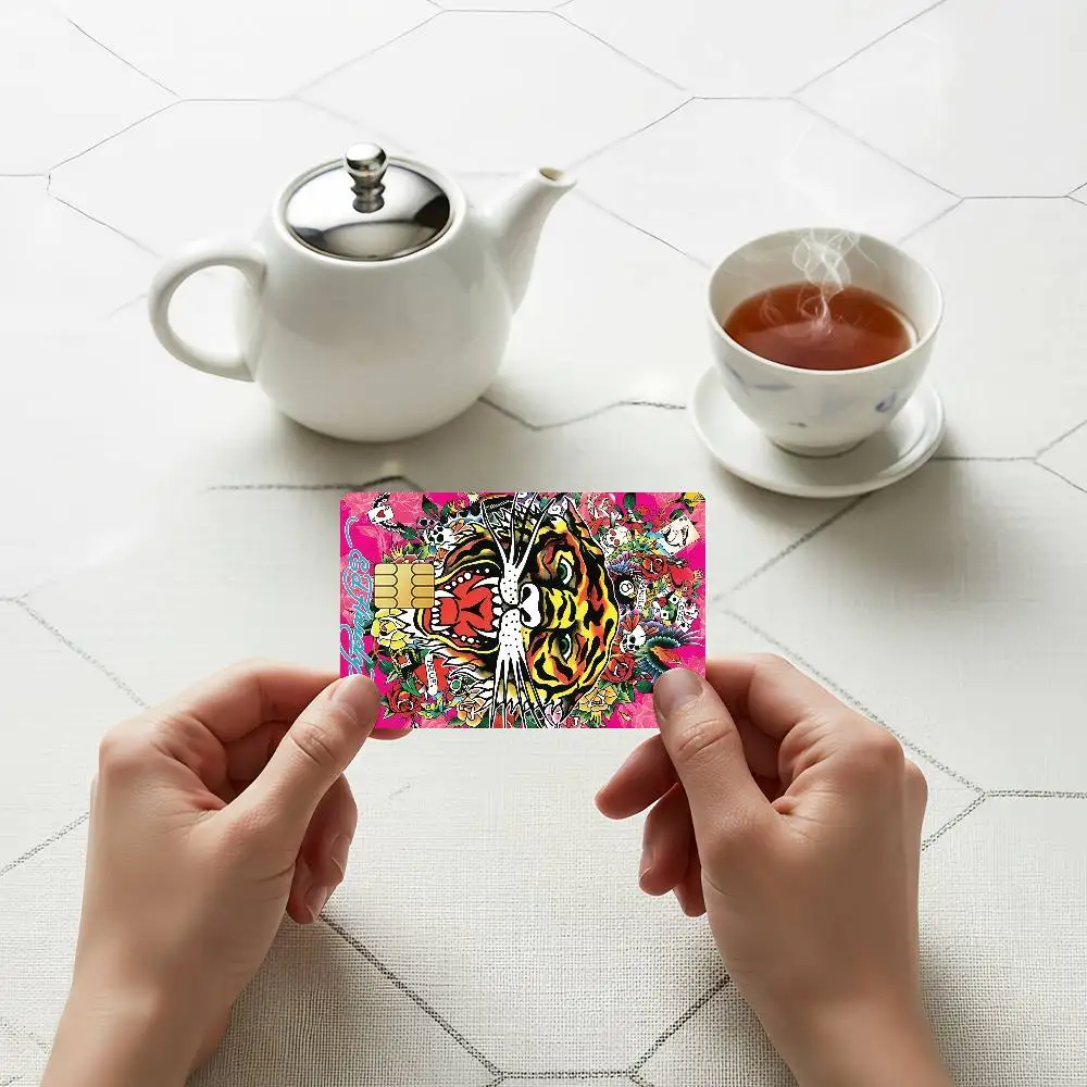 Fashion E-Ed H-Hardy Credit Skin Cover Card Stickers 4PCS Film Bus Pass Front Decoration Bank Debit Waterproof