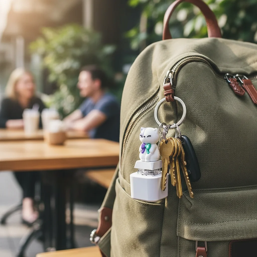 Rechargeable Screaming Goat Key Chain LED-Glowing Anti-Stress Fidget Button Cartoon Cat Sound-Effect Sounding Key Ring Gamers
