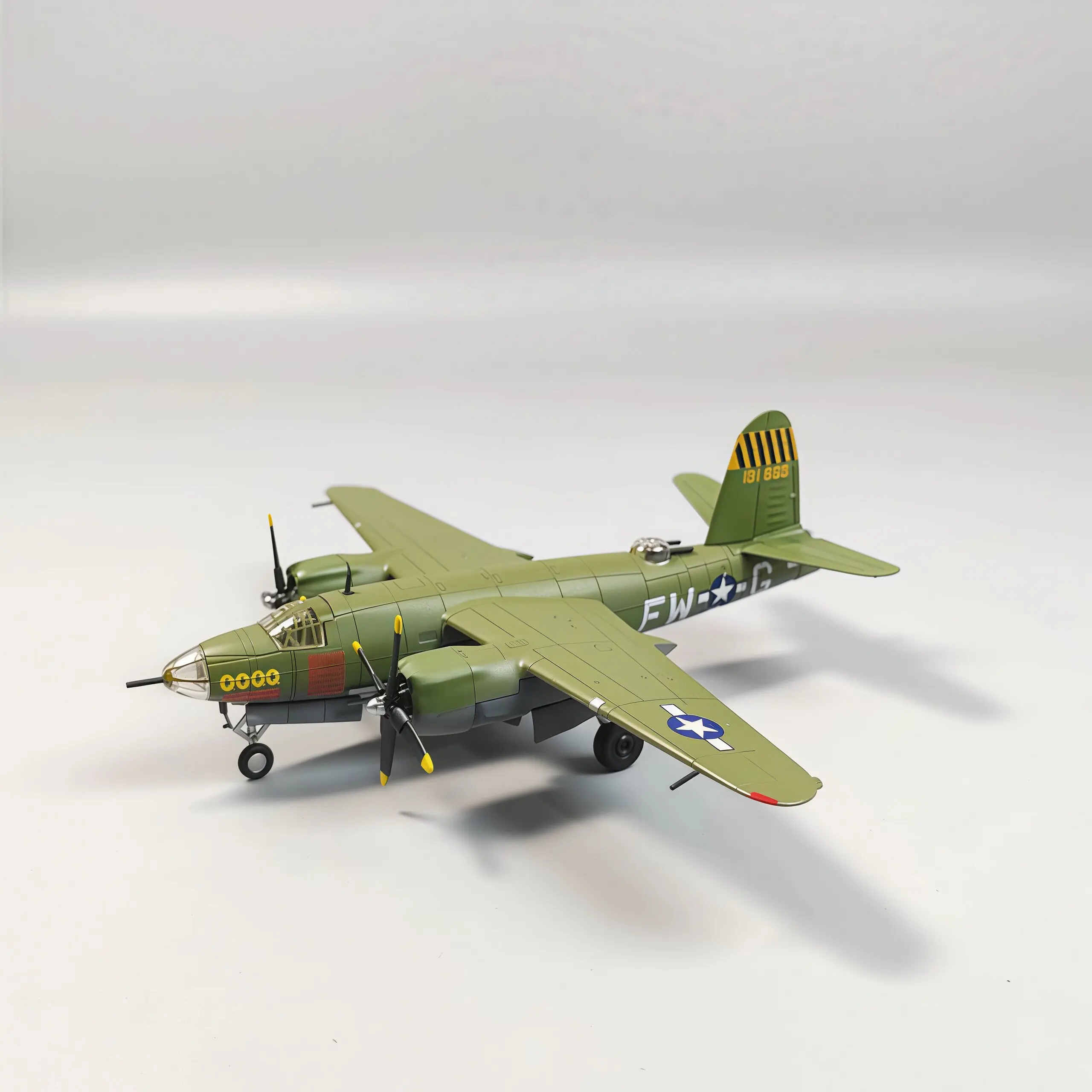 1/144 Scale American B-26 B26 Predator Bomber Alloy Plane Model Diecast Aircraft Static Souvenir Ornament Miniature Airplane