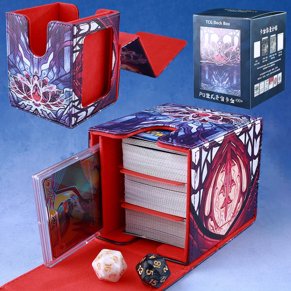 

Коробка для коллекции карт Gacha с откидной боковой вставкой, коробка для игровых периферийных карт, домашняя коробка для хранения мелких предметов, коробка для игровых карт YuGiOh Fantasy