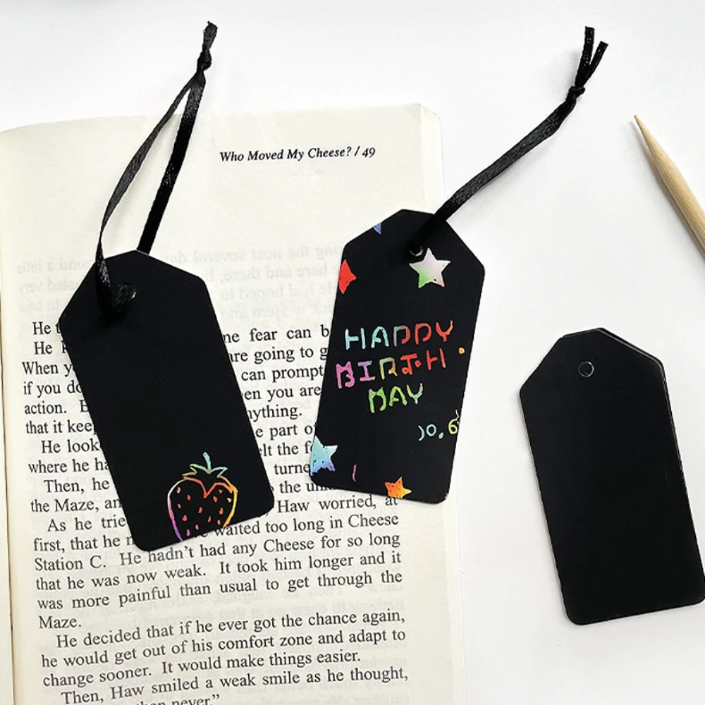 25 unids/set DIY marcapáginas de papel para rascar papelería creativa Kawaii deslumbrante regalos para amantes de los libros accesorios de lectura suministros escolares