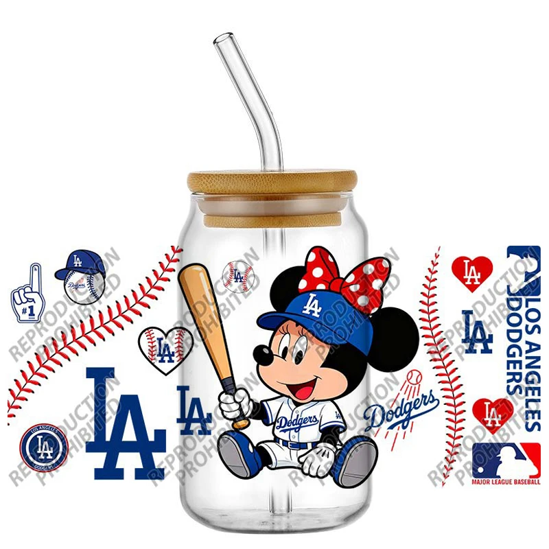 popular Baseball sport UV Cartoon Sticker Party DIY Decals 3D transfers uvdtf tumbler seal stickers 16oz uv dtf cup wraps