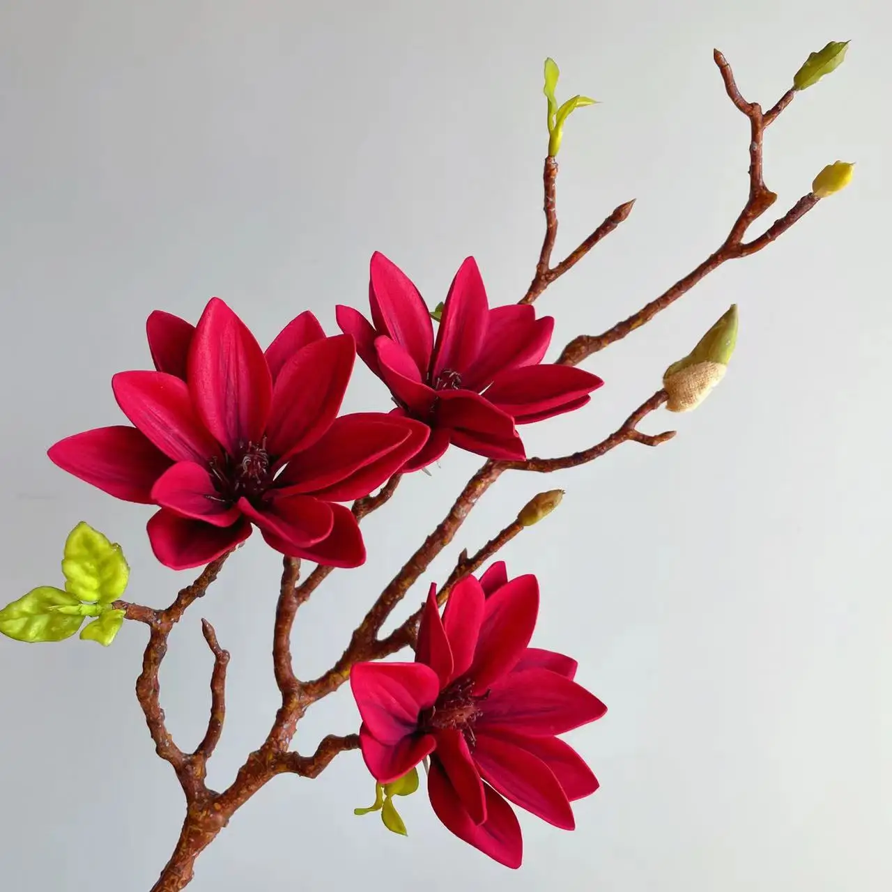 Realistische künstliche Magnolien-Blumenstiel, künstlicher Farbverlauf, Lotusblütenzweig für Hochzeit, Party, Zuhause, Tischdekoration, Zimmer, gefälschte Blume – Detail 5