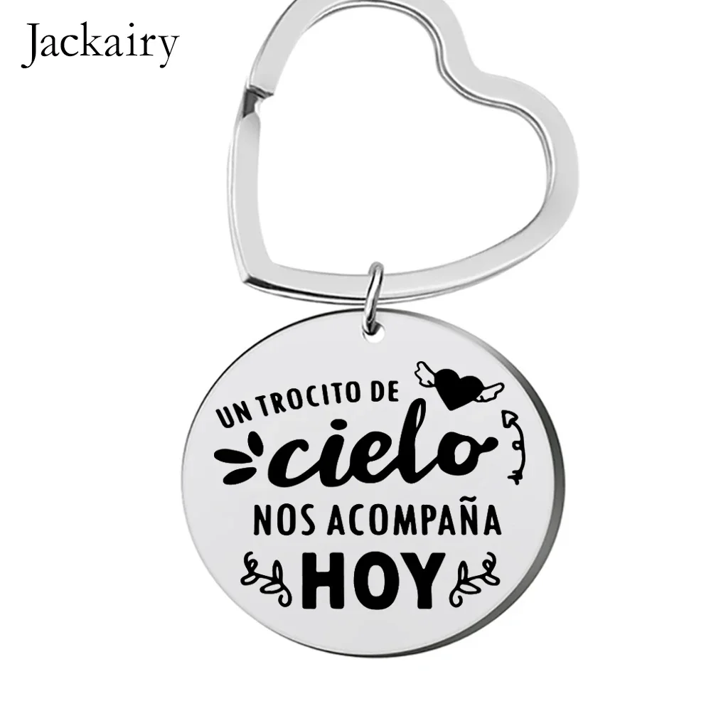 Spanish Wedding Bouquet Keychain Un Trocito De Cielo Nos Acompana Hoy Pendant Necklace Wedding Gifts for Her Him