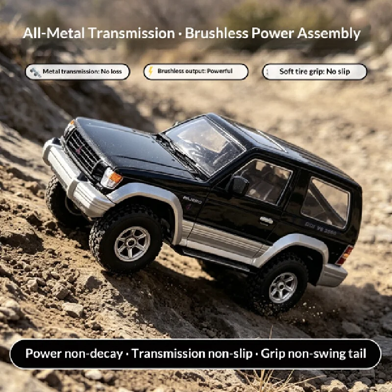 LDRC LD1297PRO RC Crawler 1/14 Scale 4WD 2.4G Mitsubishi Pajero Brushless Version Off‑Road Car Christmas and Halloween Gifts