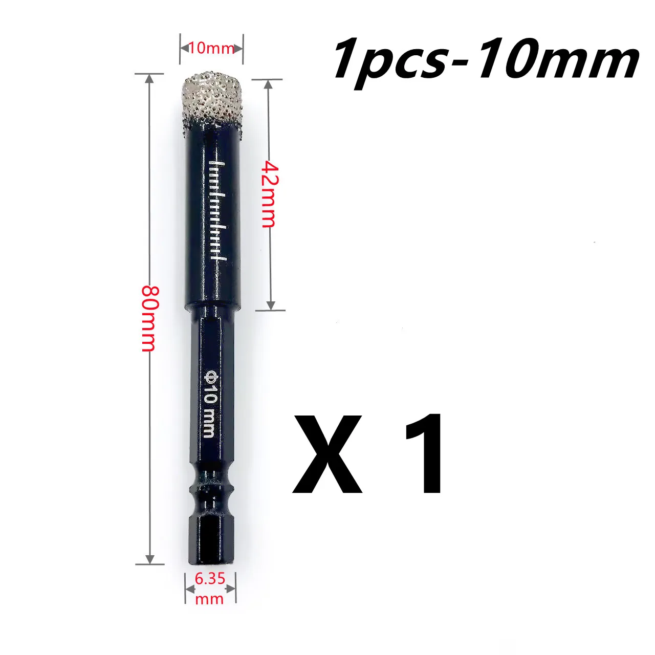 Hexagonal Shank Brazed Dry Ceramic Tile Drill Bit