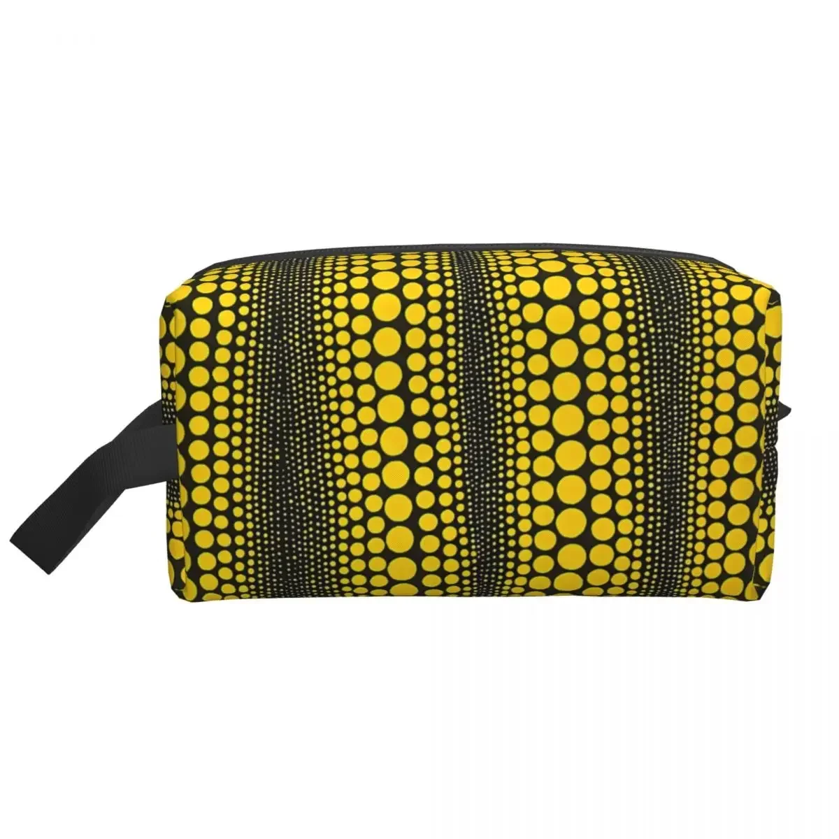 Custom Dot Line Yellow Yayoi Kusama Cosmetic Bag Women Pumpkin Polka Toiletry Makeup Organizer Ladies Beauty Storage Dopp Kit