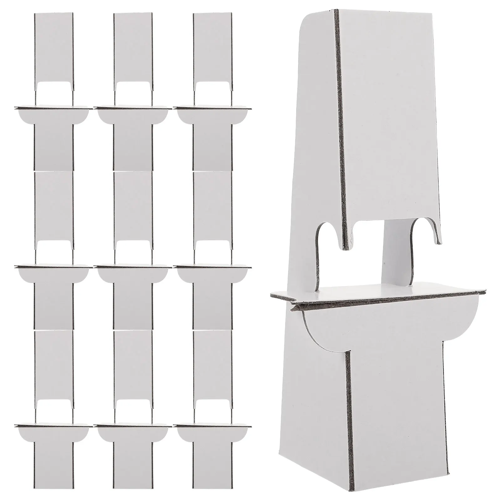 

12 Pcs Cardboard Display Easel Stands for Picture Frames Posters Wedding Sign Desktop Advertising Rack Portable