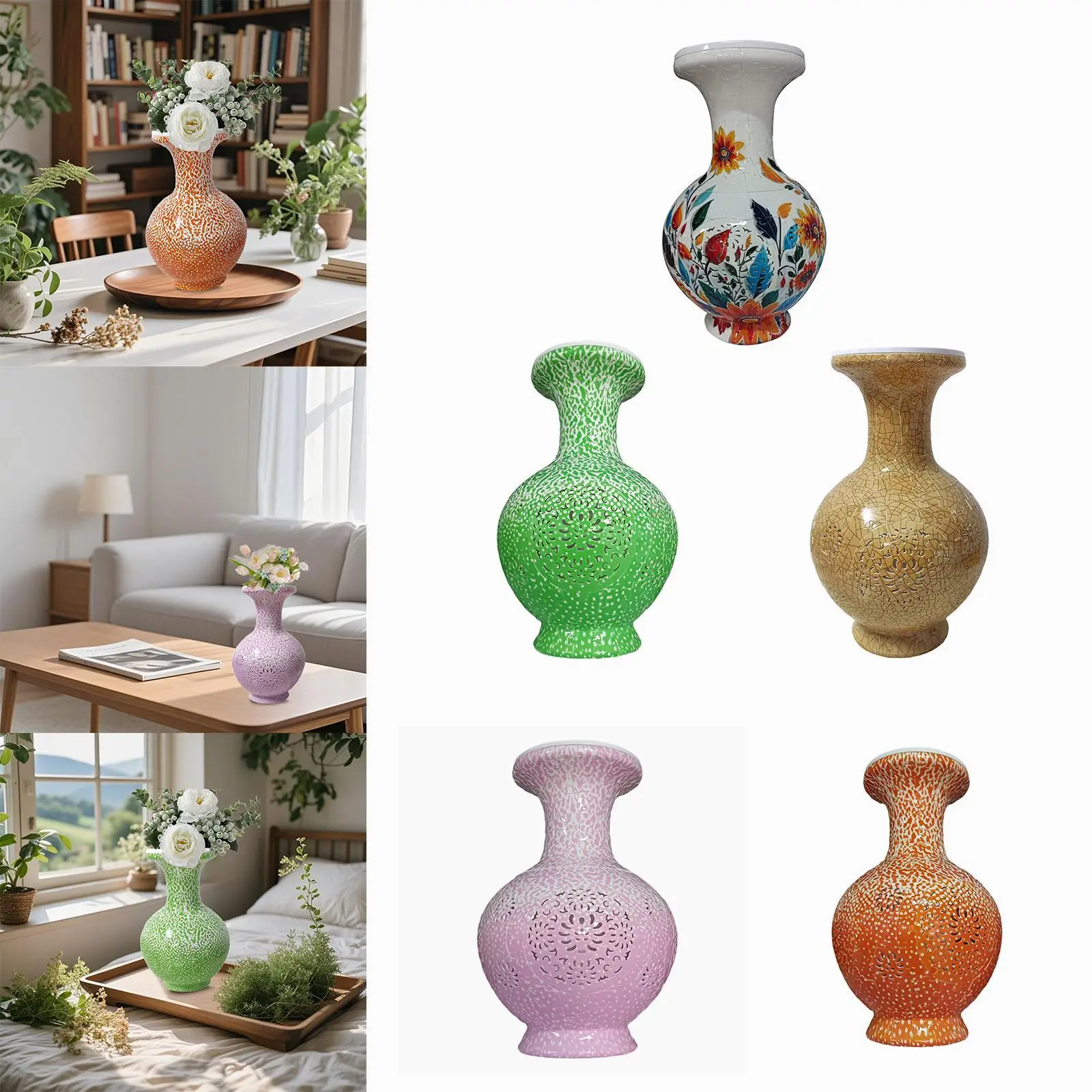 

DIY 3D Puzzle Flower Vase Unique 200 Puzzle Pieces Art Craft Educational Toy Material Pack for Bedroom Desk Office Cabinet Decor