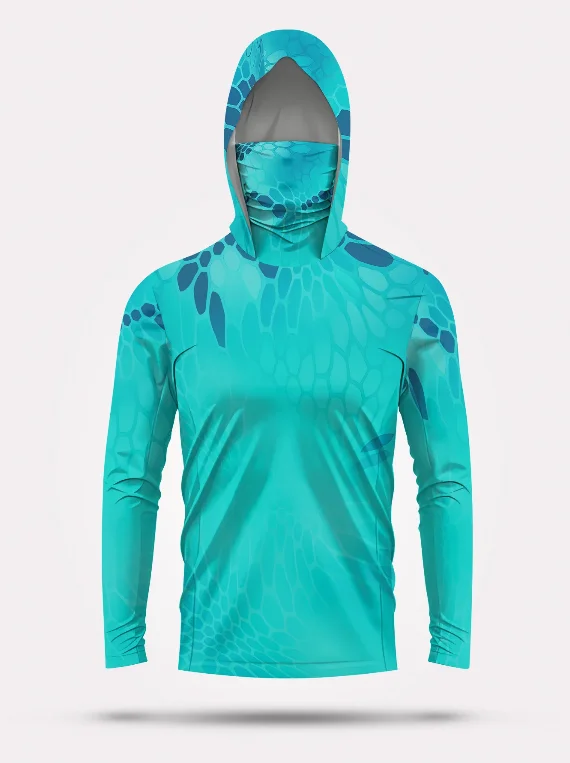 New Men's and Women's Hooded Mask Style Fishing Suit, Quick Drying Sun Protection Long-Sleeved Fishing Shirt