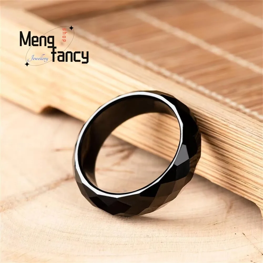 Genuine Natural A-goods Jadeite Ink Jade Couple Promise Rings for Men and Women Simple Exquisite Luxury Quality Fashion Jewelry
