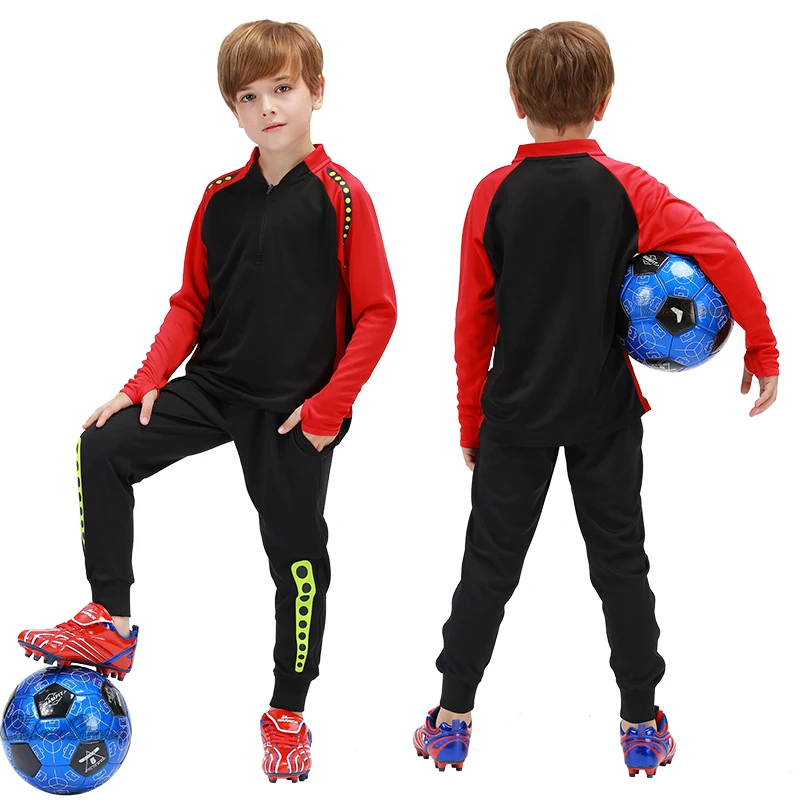 Kids Soccer Tracksuit Warm Flecce Girls Football Tracksuit Training Football Uniform Students Soccer Sportswear Winter Tracksuit