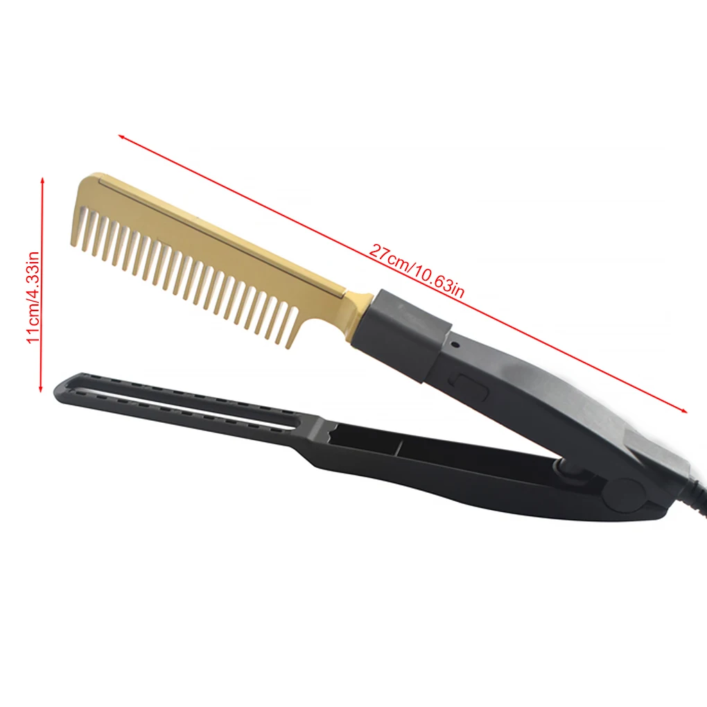 Dry Wet Straightening Comb Portable Ceramic Fast Heating Straightener Brush Styling Tool Wet And Dry Hair Straight Styler