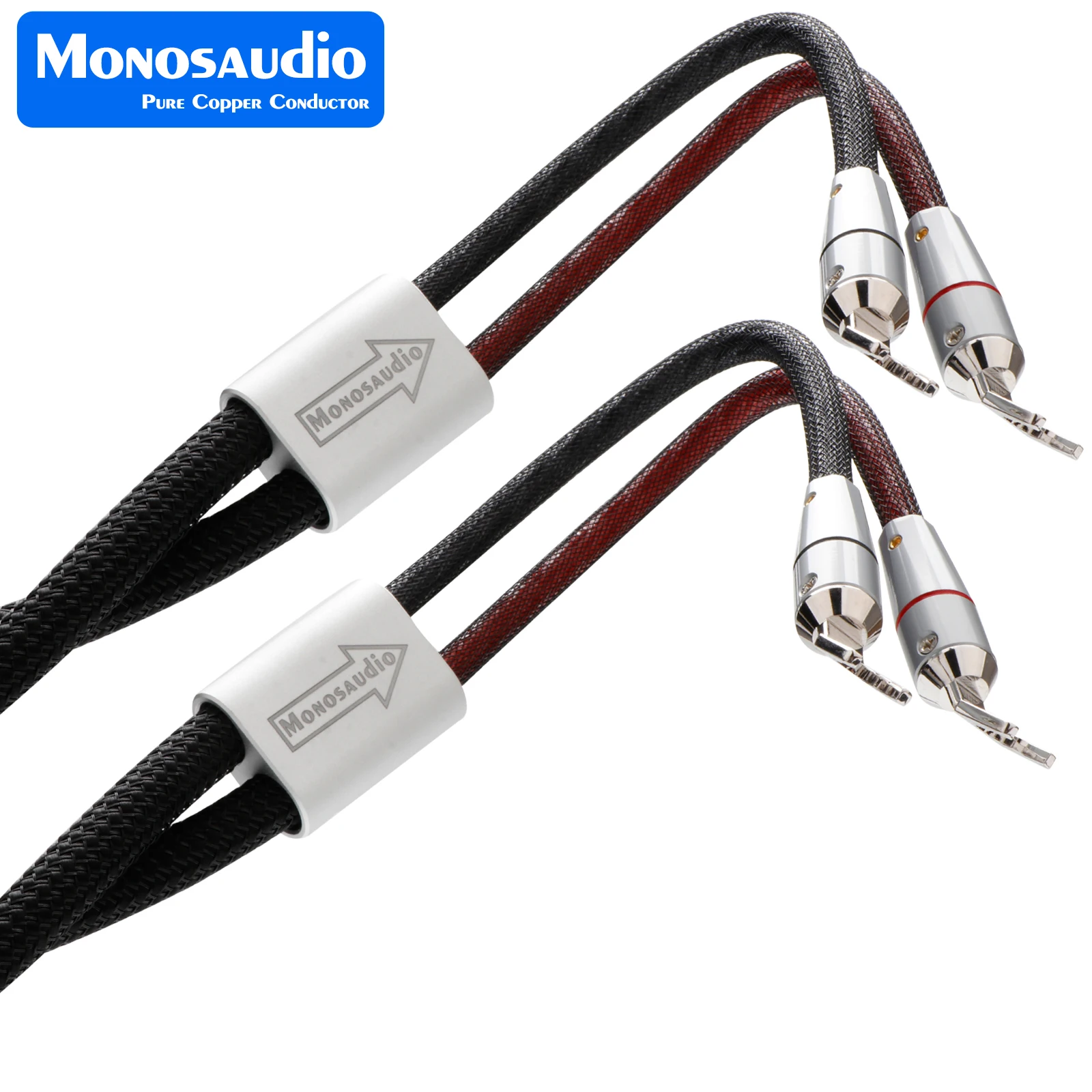 Monosaudio S803S2R OCC Multi-Core Copper Silver Plated High-Fidelity Audio Speaker Cable: Premium Performance for Sound Enthusia