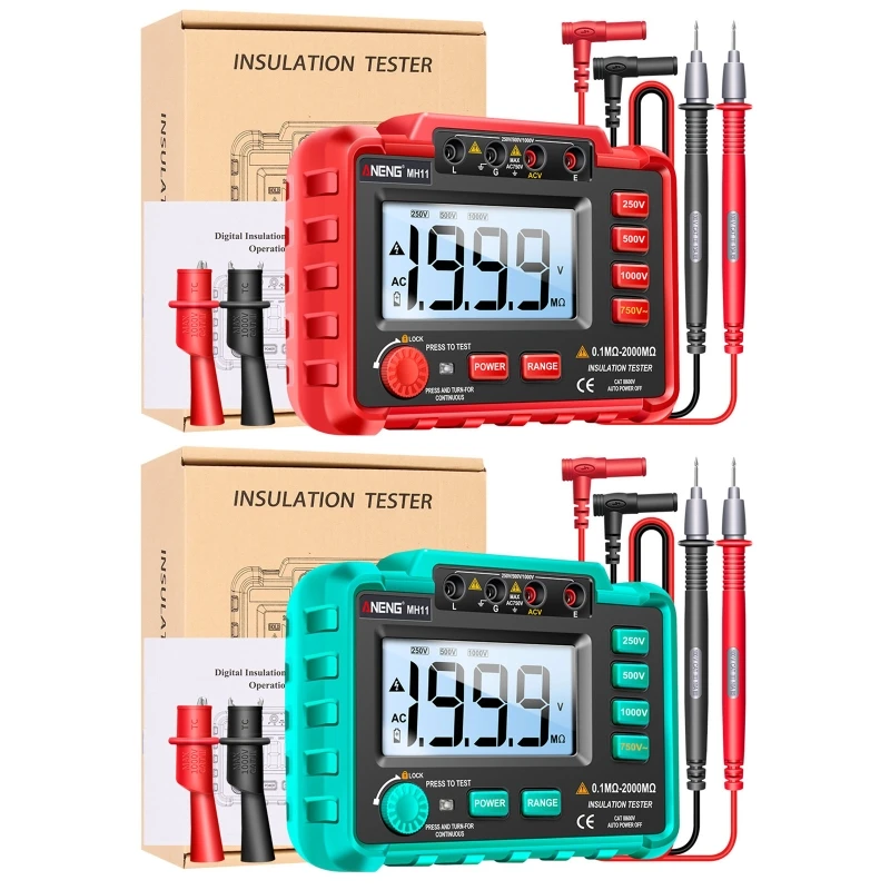 

Button Type Insulation Resistance Tester Large Display Megohm Meter Megohmmeter Dropship