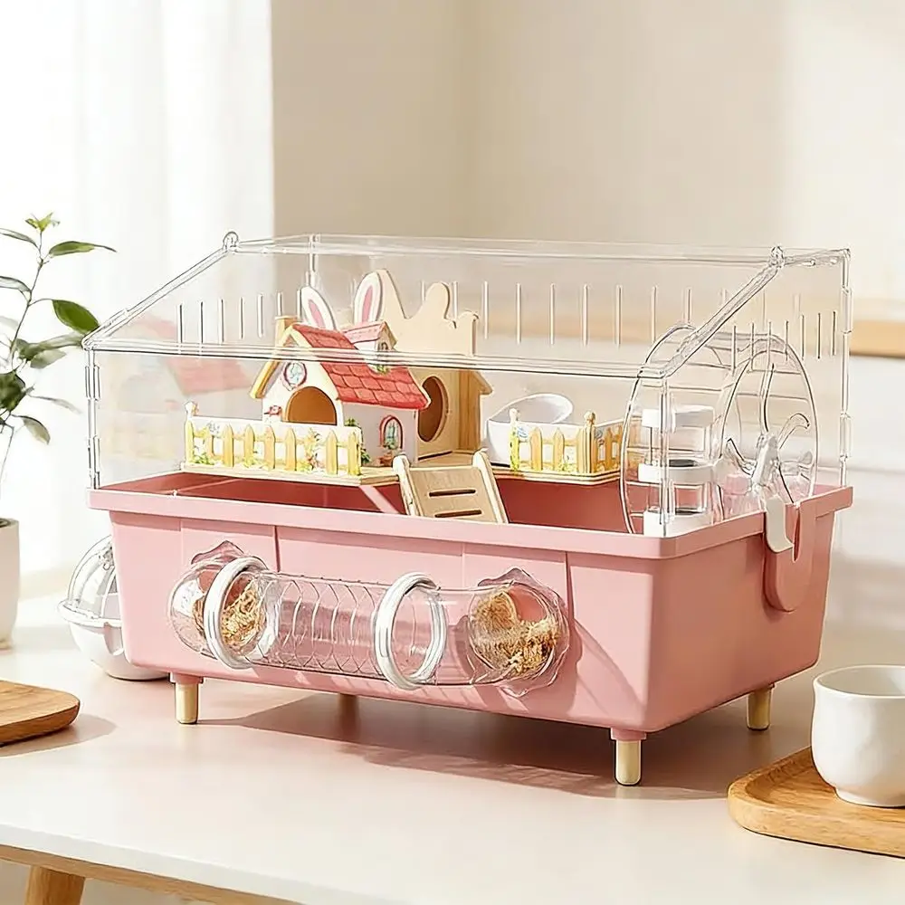 

Акриловый террариум для хомяков 180x180 см ° Панорамный обзор, глубокая подставка, бесшумное колесо для тренировок и возможности расширения для маленьких питомцев