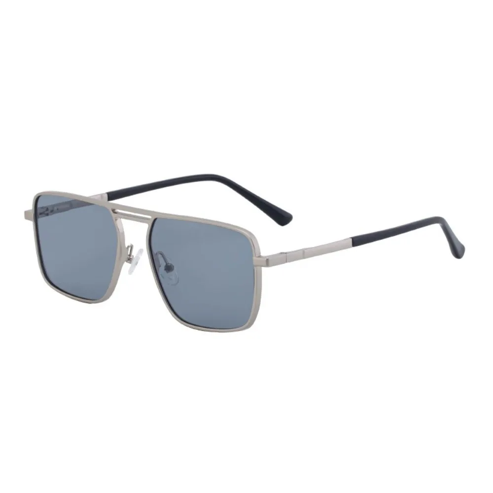 

Personalized Big Frame Square Sunglasses UV400 Punk Double Beam Sun Glasses Lightweight Alloy Men Eyewear Outdoor
