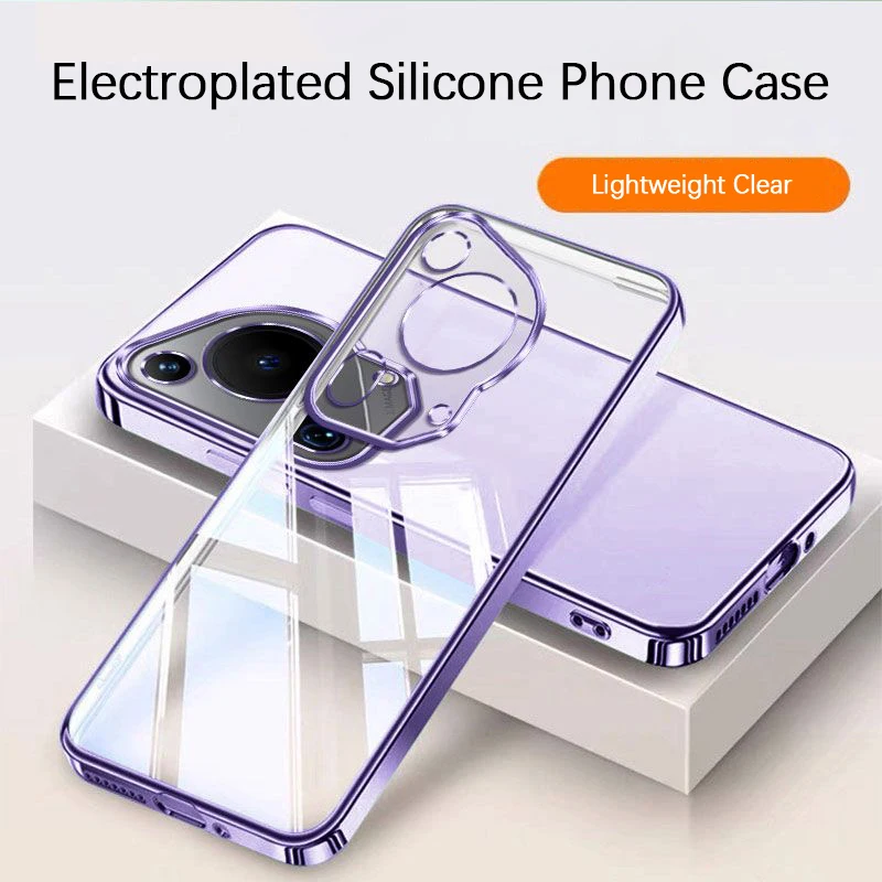 

Plating Phone Case for Huawei Pura 70 Pro Plus Pro+ Ultra Pura70 70Pro 70Ultra 5G Soft Luxury Thin Silicone Original Back Covers