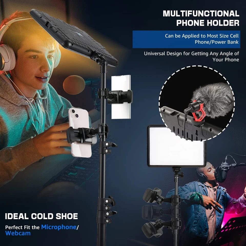 LED Video Light 3300K-5600K Bi-Color Dimmable Photography Light