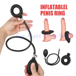 New Inflatable Cock Ring For Men Delay Ejaculation Stronger Erection Sex Toy SM Lock Sperm Men's Ring Penis​ Enlargement By Pump