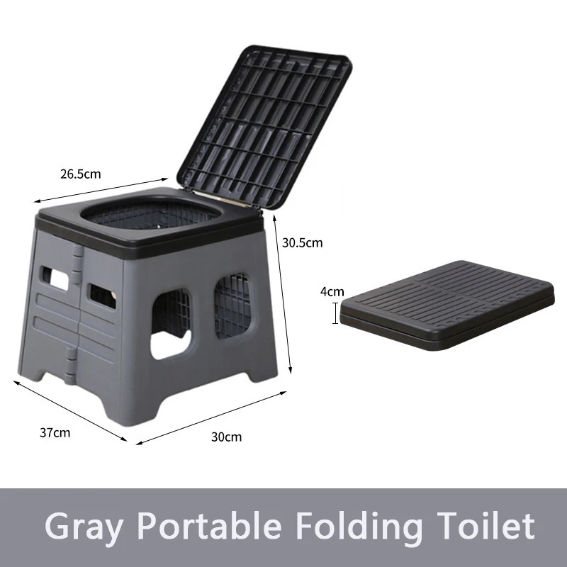 Camping Portable Folding Toilet Seat Movable Foldable Car Bucket Emergency Toilet Outdoor Travel Multifunctional Trash Can