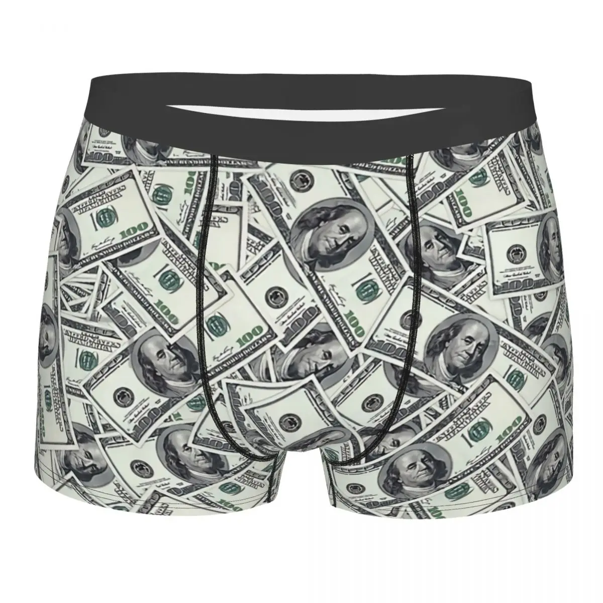 Giant Money Background 100 Dollar Bills Man\'s Boxer Briefs Underwear Highly Breathable High Quality Sexy Shorts Gift Idea