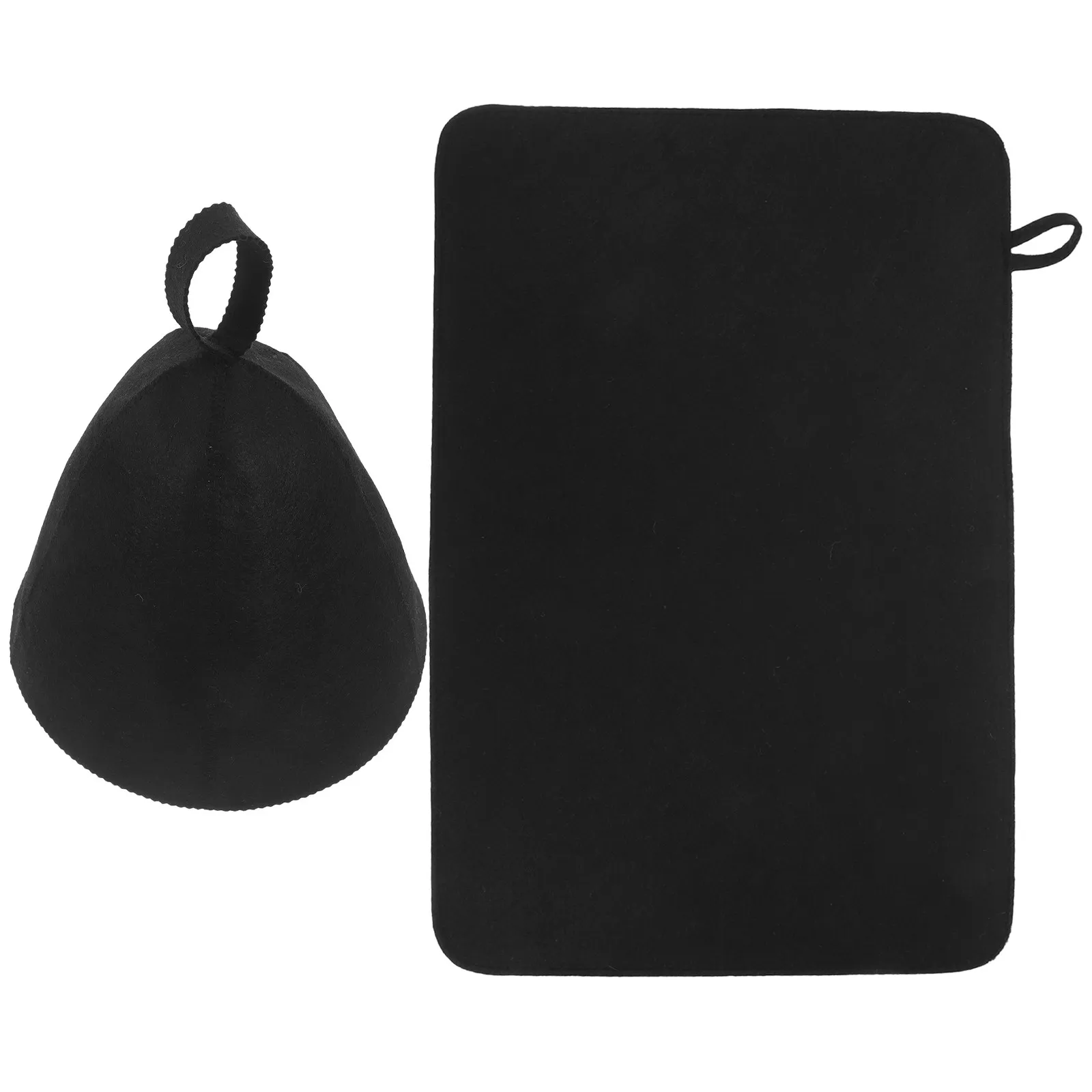 1Set Felt Sauna Hat and Seat Cushion Set Ultra Comfortable Heat Resistant Thick Felt for Sauna Bench Steam Room Desk Use