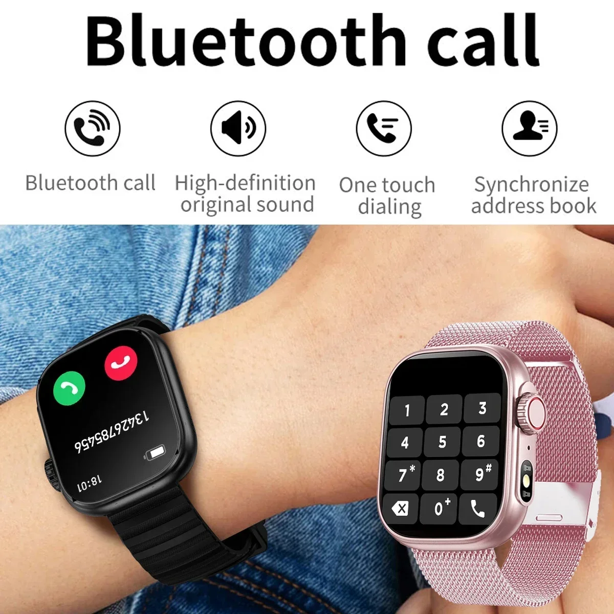 Xiaomi-Call Smart Watch para mulheres, Smartwatch de discagem personalizada, impermeável, temperatura corporal, toque total, relógio para Android, IOS