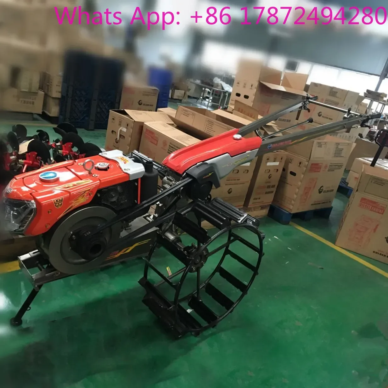 

Hand Push Walking Tractor with Engine, Multifunctional 2 Wheel Farm Micro Tillage Equipment